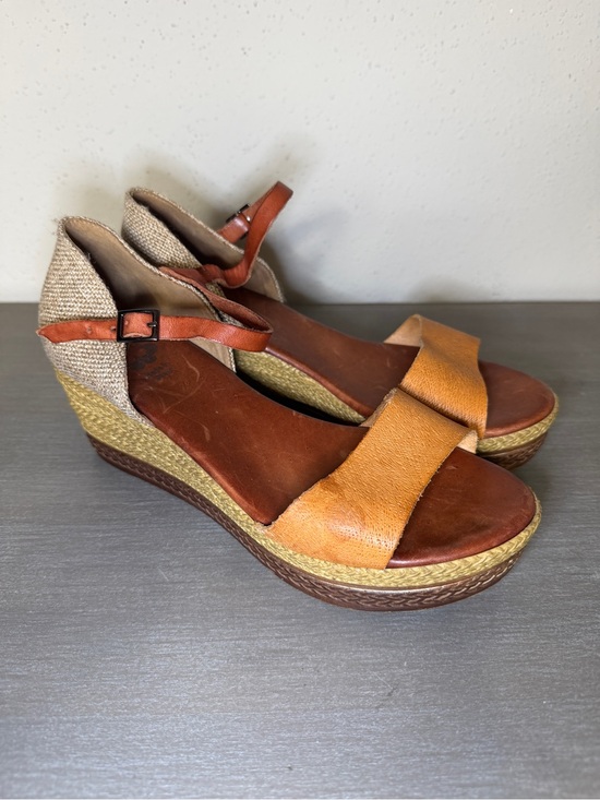 Porronet Shoes - Porronet Spain Women's Leather Wedge Sandals Brown Buckle Comfort Shoes Size 38